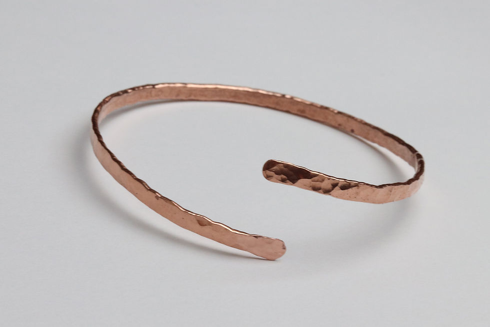 Thumbnail: Copper hammered open bracelet