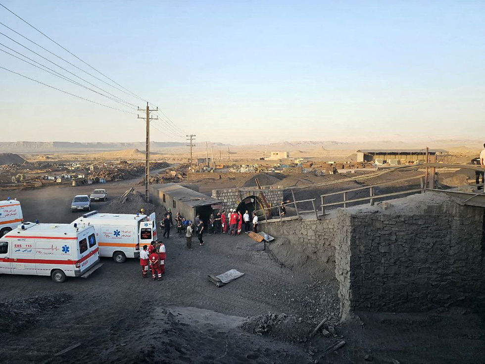 Rescuers work following a gas explosion in a coal mine in South Khorasan Province, Iran September 22, 2024. Iranian Red Crescent Society/WANA (West Asia News Agency)