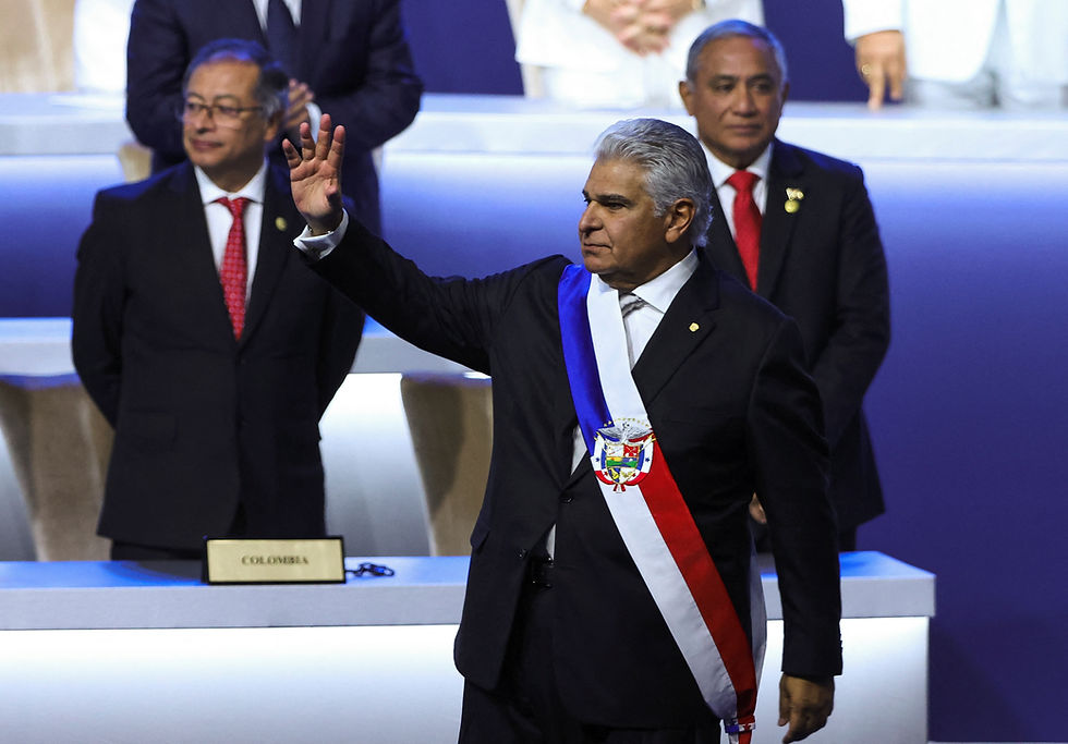 Panama's President Jose Raul Mulino gestures during his swearing-in ceremony as Colombia's President Gustavo Petro looks on, in Panama City, Panama, July 1, 2024. /Aris Martinez