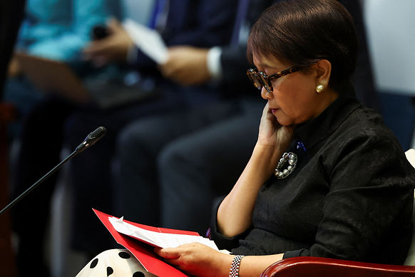 Indonesia's Foreign Minister Retno Marsudi attends the retreat session at the 57th ASEAN Foreign Ministers' Meeting in the National Convention Centre, in Vientiane, Laos, July 25, 2024. /Chalinee Thirasupa