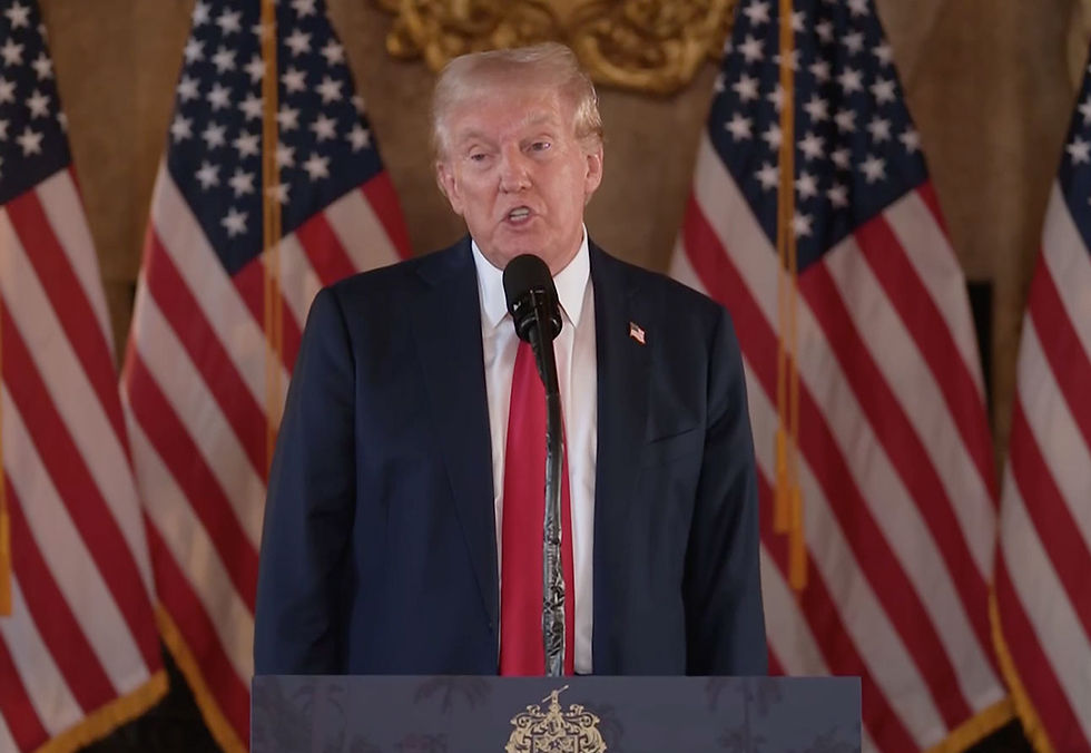 Donald Trump during a press conference in Palm Beach, Florida, August 8, 2024.