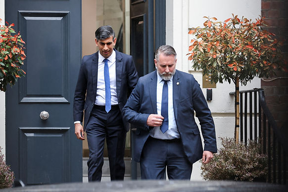 Outgoing British Prime Minister Rishi Sunak leaves the Conservative Campaign Headquarters, following the results of the general election, in London, Britain, July 5, 2024. /Belinda Jiao
