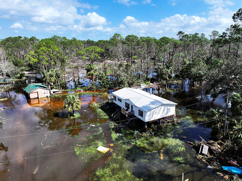 A drone view shows a flooded and damaged area, following Hurricane Helene in Steinhatchee, Florida, U.S., September 27, 2024. Marco Bello