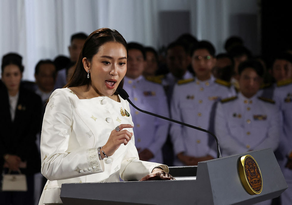 Thailand's Prime Minister Paetongtarn Shinawatra speaks during a press conference at the Pheu Thai party headquarters following a royal endorsement ceremony in Bangkok, Thailand, August 18, 2024. /Chalinee Thirasupa/File photo