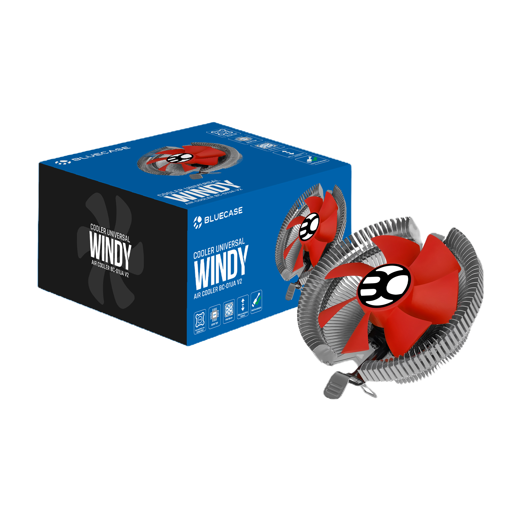 COOLER UNIVERSAL INTEL E AMD - BLUECASE WINDY V2