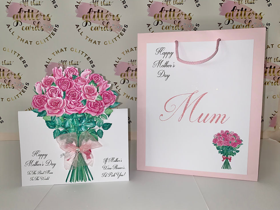 Thumbnail: 3D popup rose bouquet card a5 size 