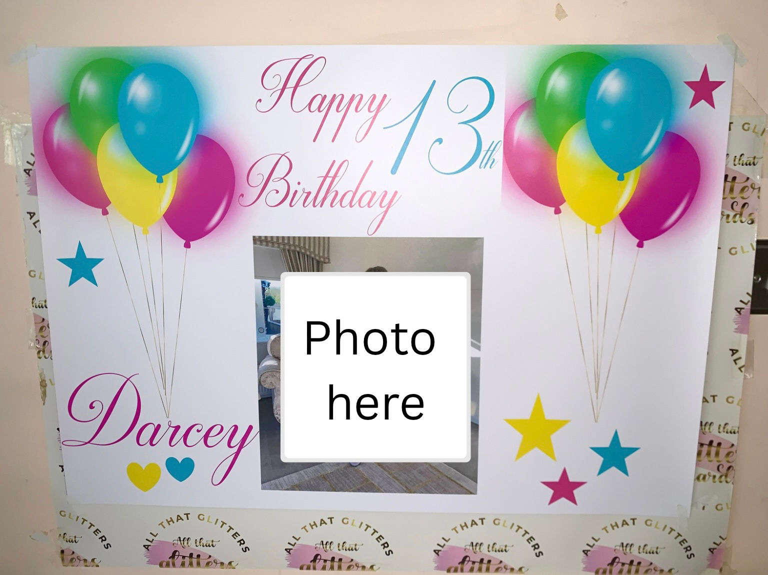 neon balloons a1 size banner