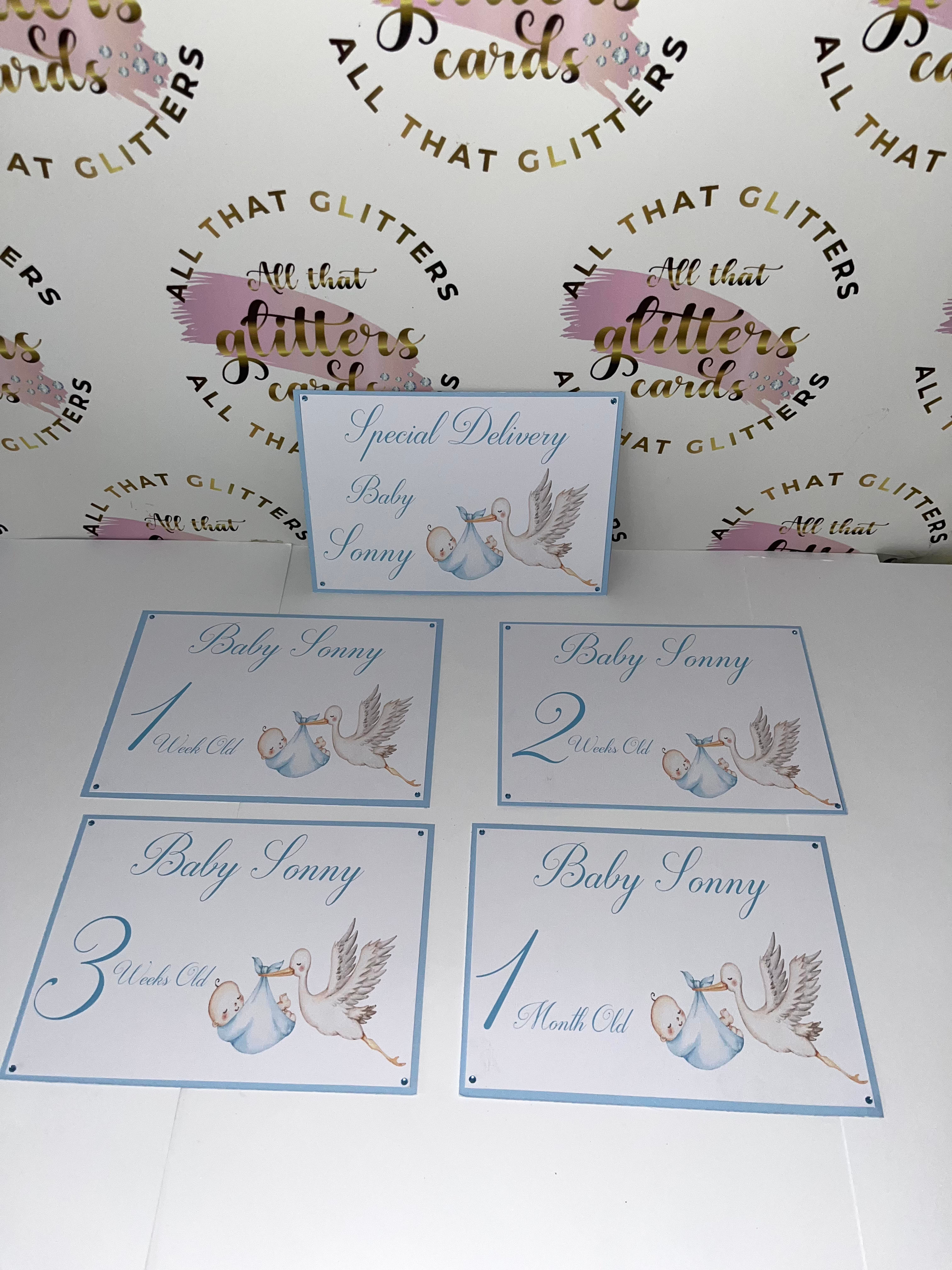 Baby arrival tags set of 5
