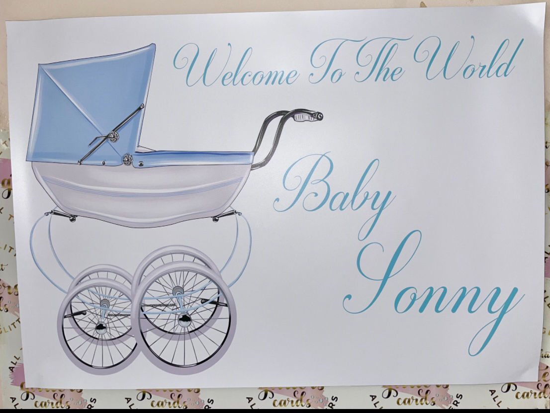 Blue pram A1 banner