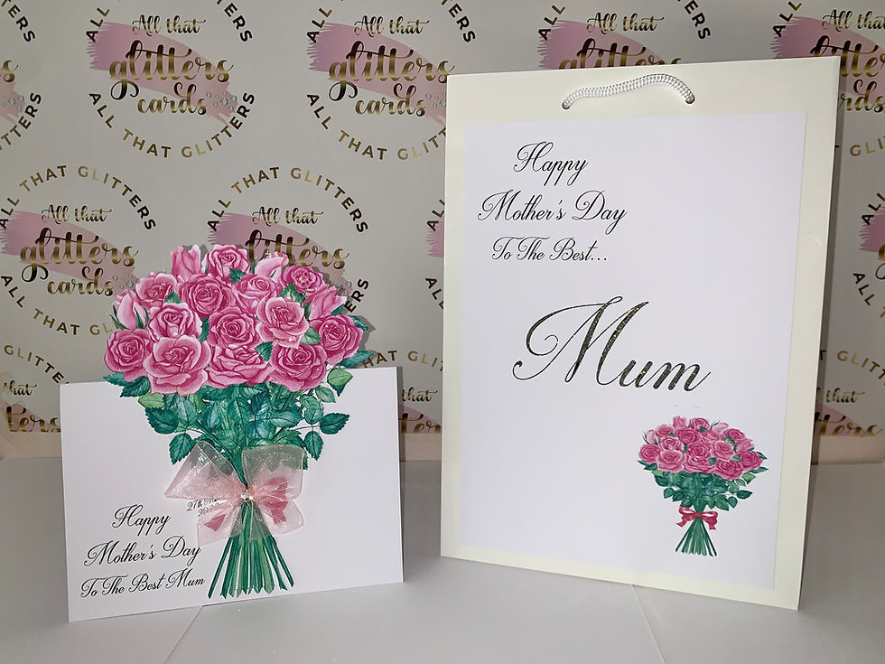 Thumbnail: 3D popup rose bouquet card a5 size 