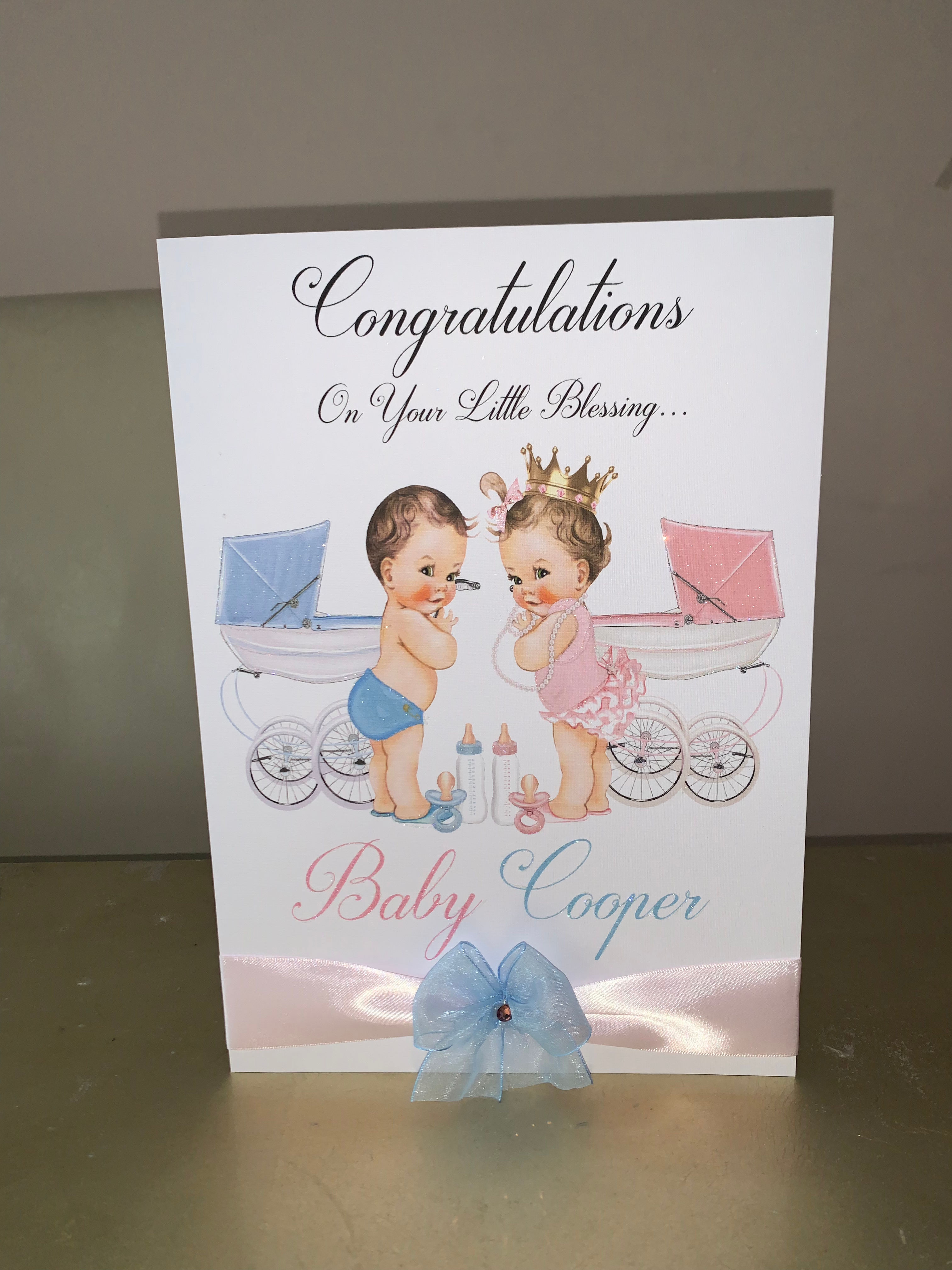 Baby girl & boy card 