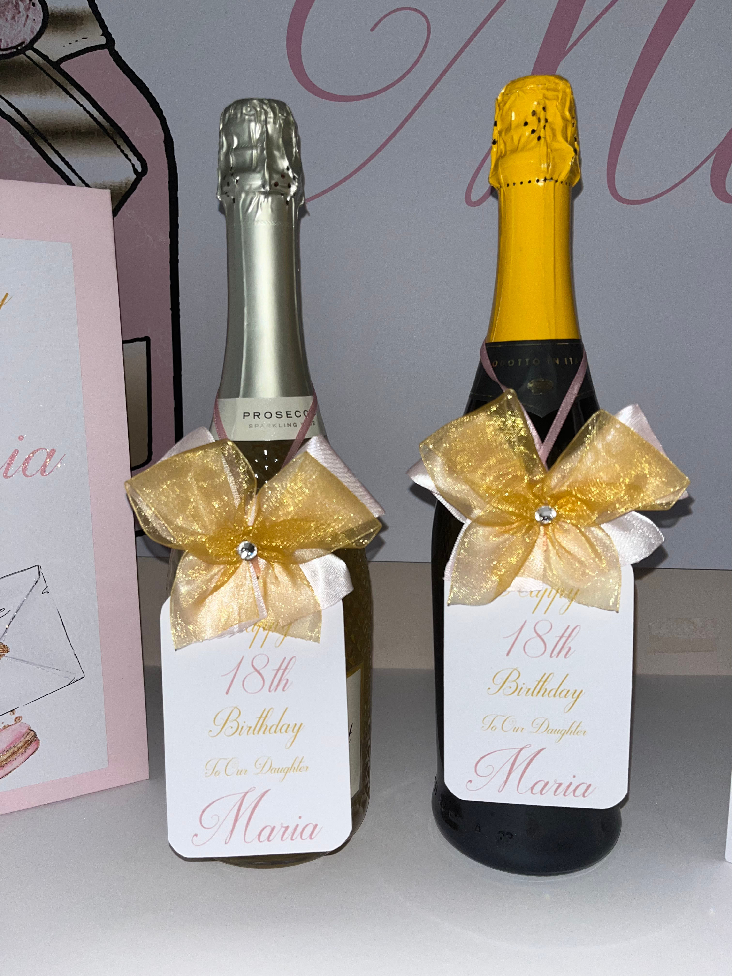 Pink & gold bottle tag 