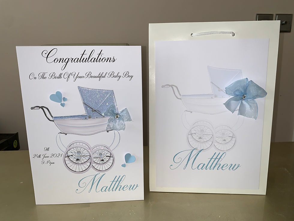 Thumbnail: Blue pram card