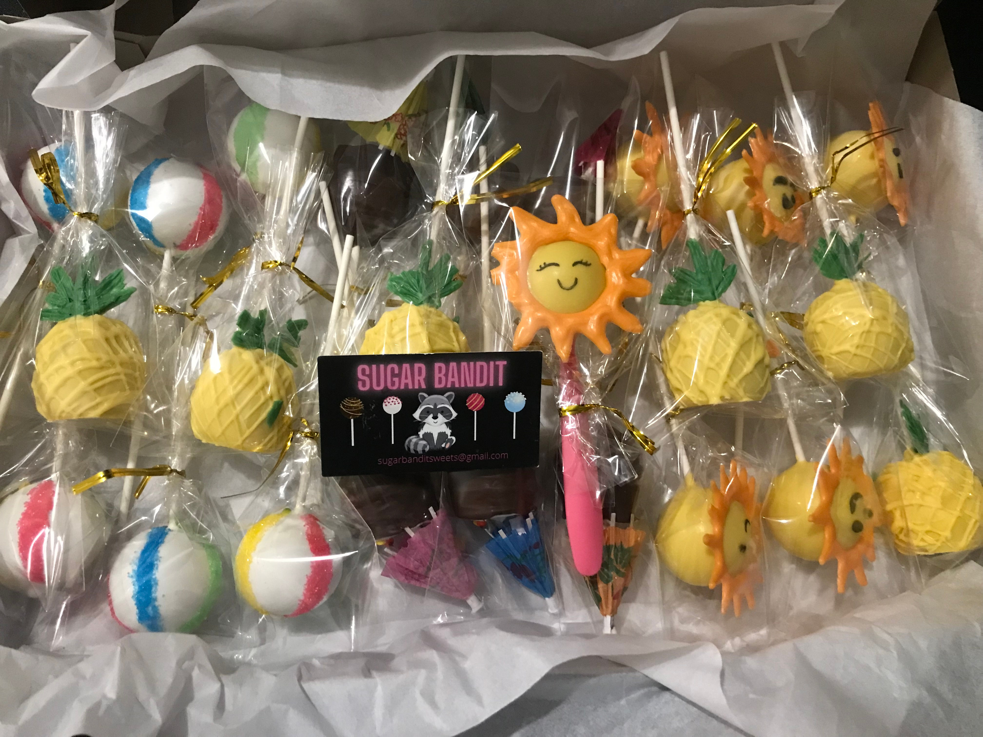 Luau Themed Cake Pops