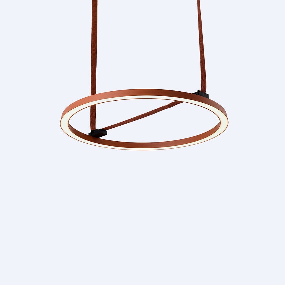 Terra Red 600mm round pendant LED fixture for architectural lighting