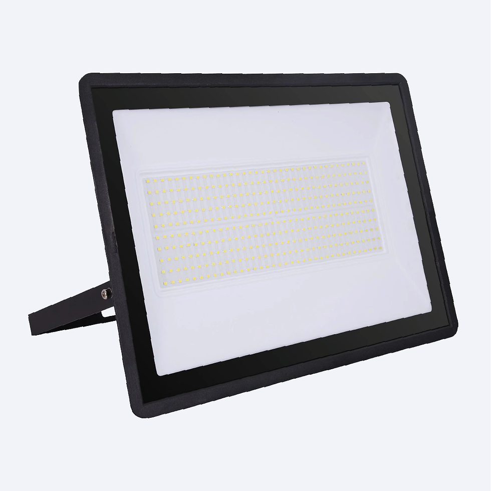 300W LED floodlight illuminating large industrial facility at night