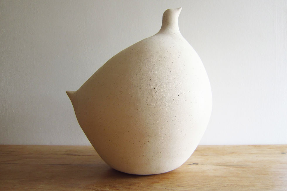rustic pale stoneware fatbird CMS518