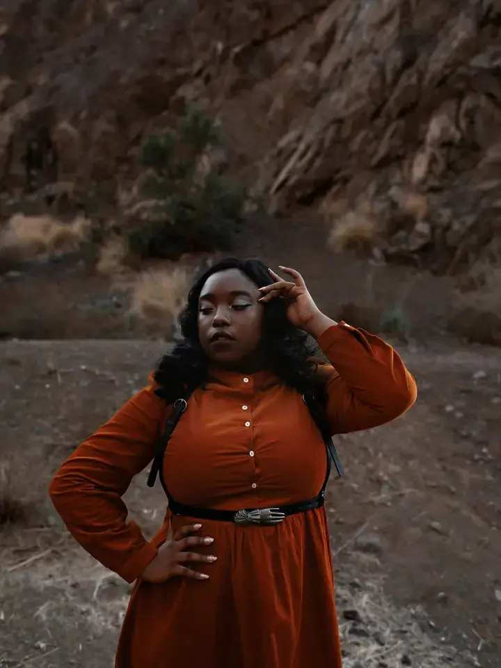 Thumbnail: Seance harness by lively ghosts. A victorian inspired gothic style harness with a hand buckle & black vegan leather