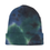 Thumbnail: A tie dye beanie hat in navy blue, teal green and black dip dye.  It is a grunge, punk, alternative, gothic, goth style