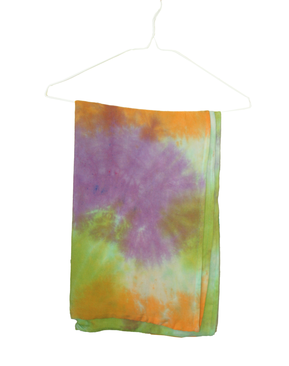 Thumbnail: Cocoon top drapey rayon fabric.  Tie dye, dip dyed, psychedelic colours, hippie clothing, festival style, purple green orange