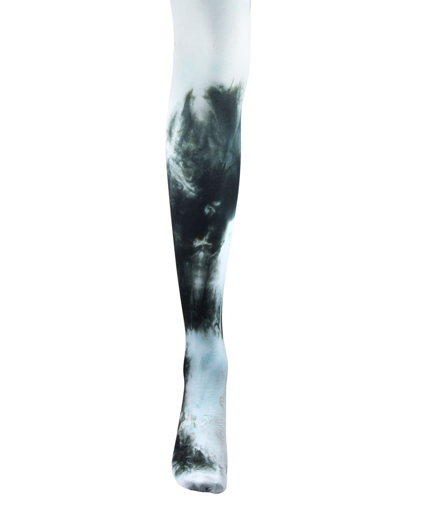 ice pale blue Tie dye, hand dyed dip dyed opaque tights. patterned hosiery japanese fashion kawaii style cute patterned