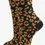 Thumbnail: Orange & black lurex ankle socks.  Leopard print pattern cotton Sock talk socks with a frill ankle cuff