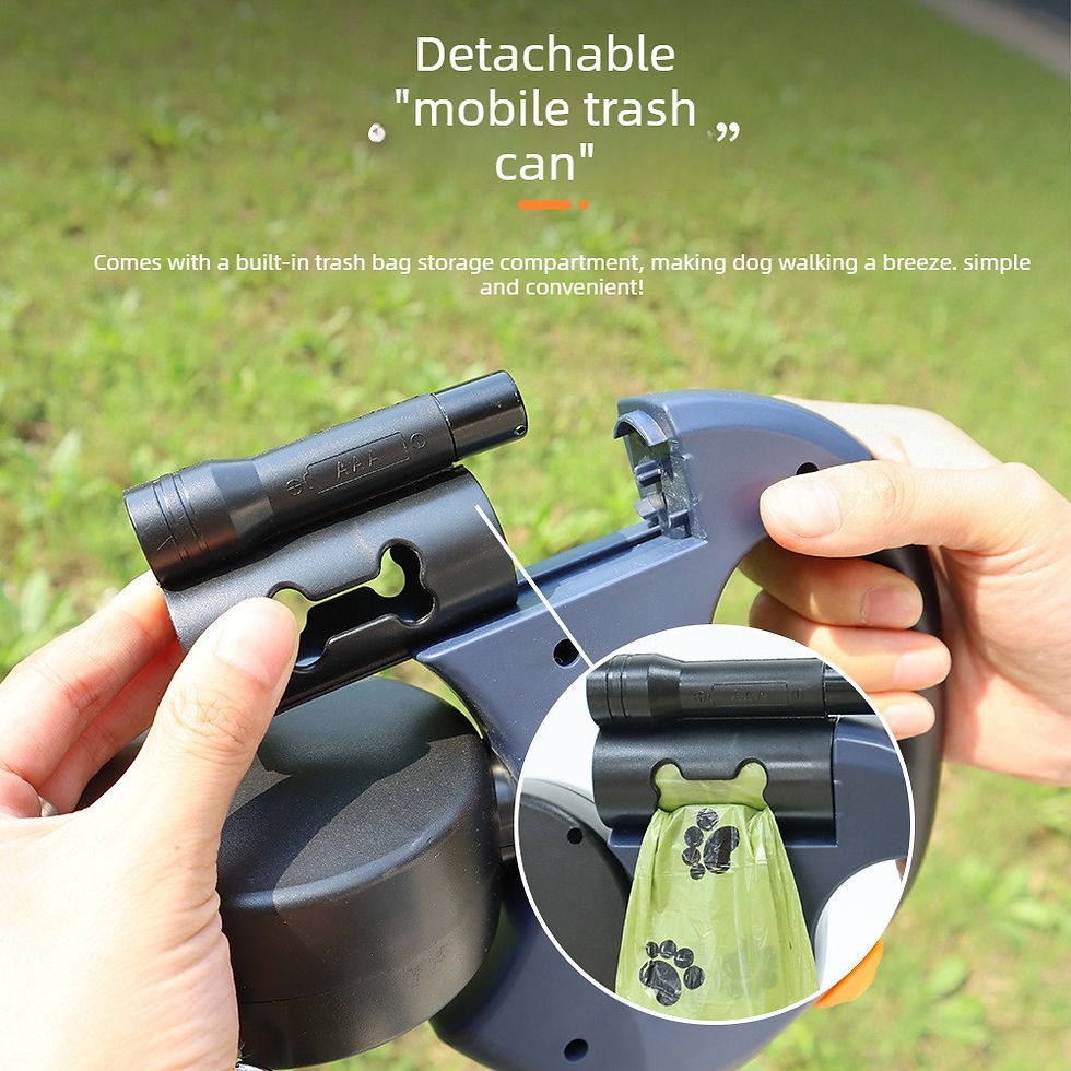 Thumbnail: Multi-Functional Dog Walking Leash,Tangle-Free Retractable & Bright LED Flashlig