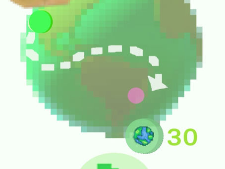 The first game screen showing the planet