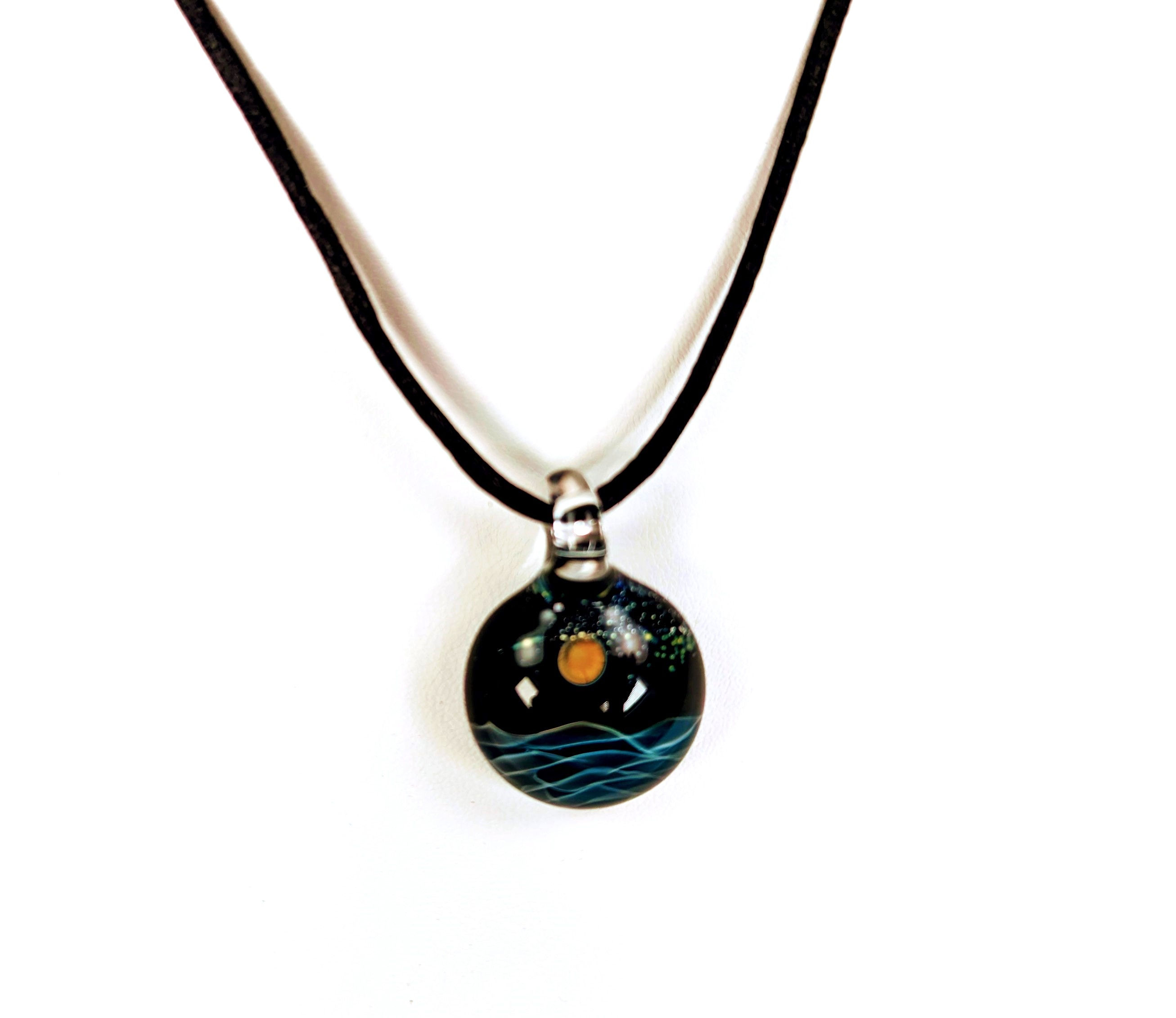 Glass Night Moon Pendant