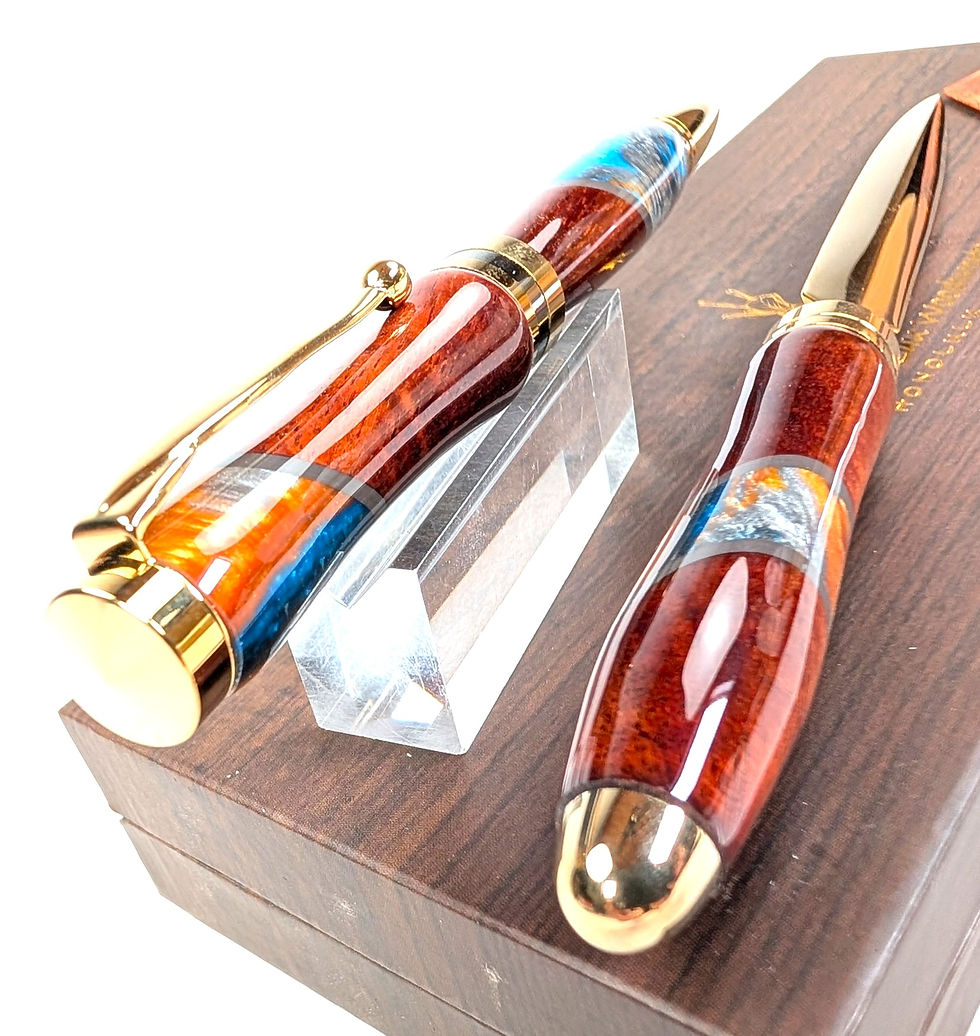 Thumbnail: Designer Americana Ballpoint Pen and Letter Opener Set (Unniverse Blue)
