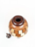 Thumbnail: Segmented Hawaiian Koa, Maple, and Milo Wood Vessel with Finial