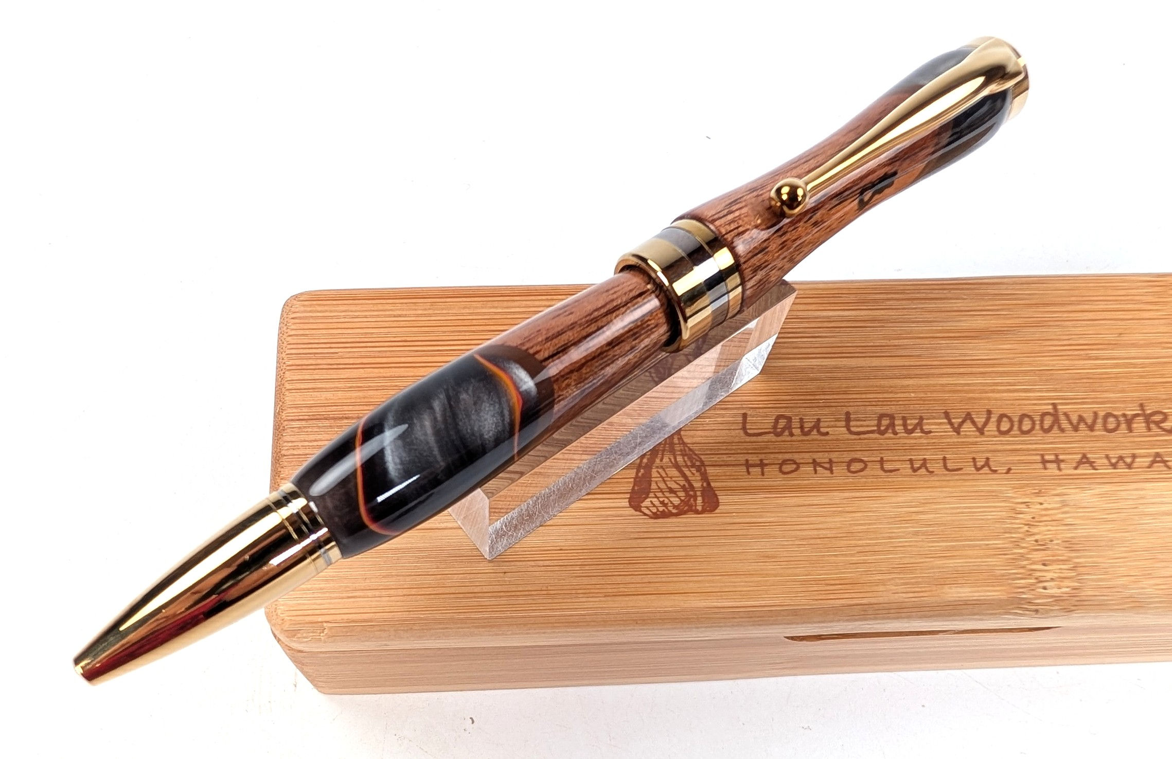 Hawaiian Koa Italian Acrylic Designer Americana Ballpoint (LAVA Flow))
