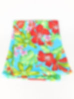섬네일: Hawaiian Print Infinity Scarf (Red Hibiscus, Plumeria, Monstera blue)