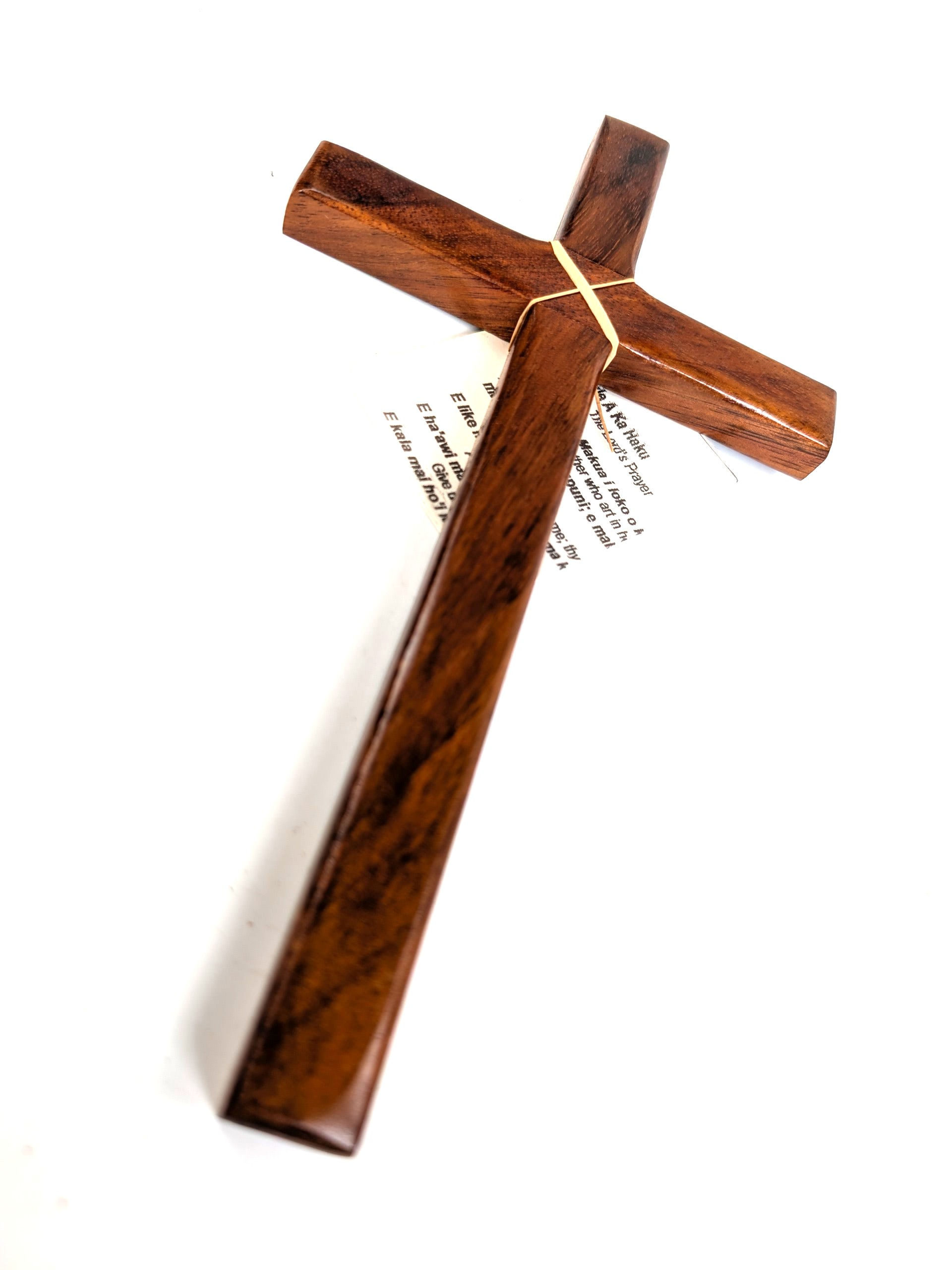 Hawaiian Curly  Koa Polished Wall Mounted Cross (9x5)