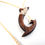 サムネイル： Hawaiian Dark Curly Koa and Cow Bone Fishing Hook Necklace 2"
