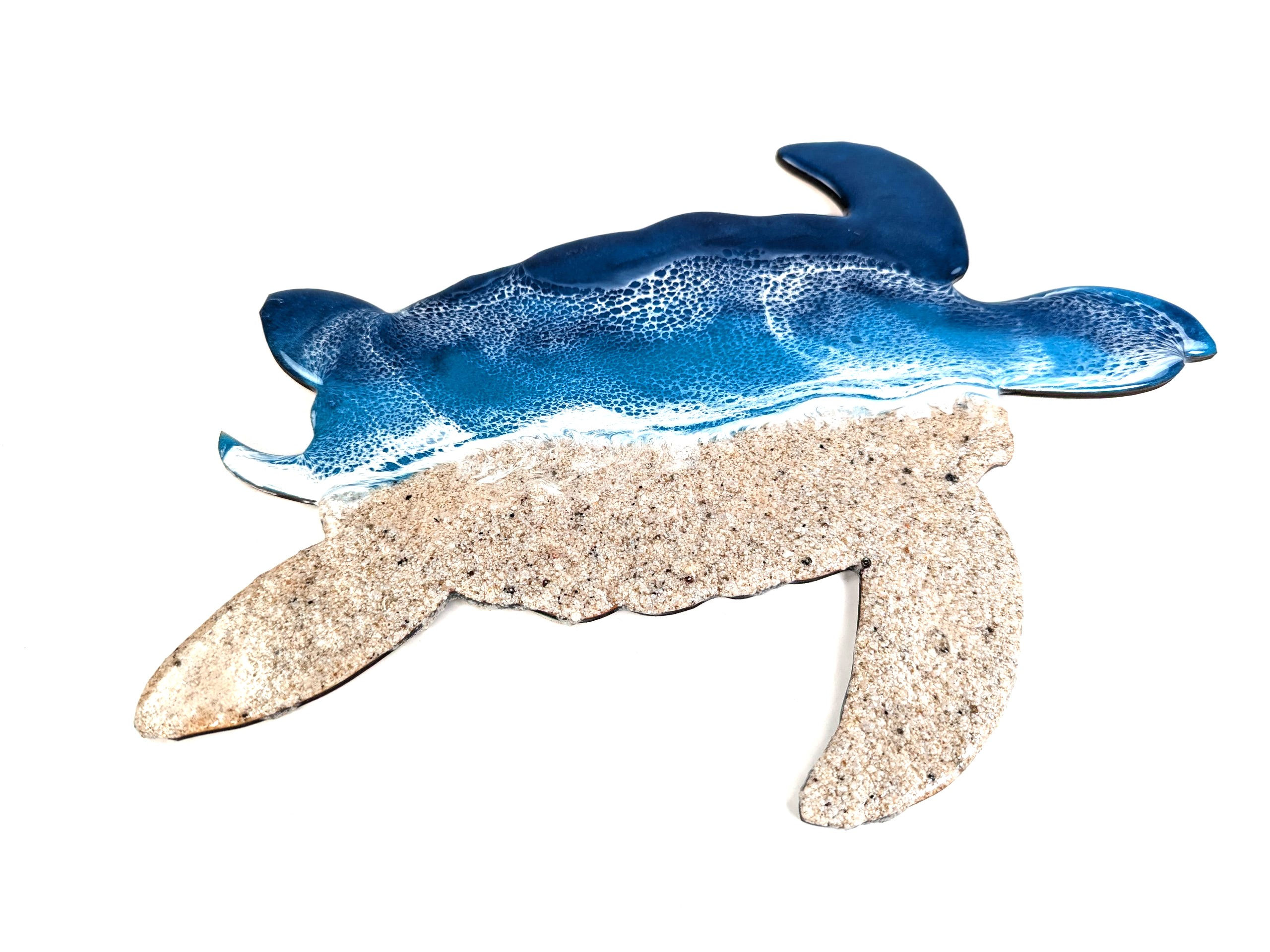 Resin and Sand Turtle (Honu) Wall Hanging 12"x 9"
