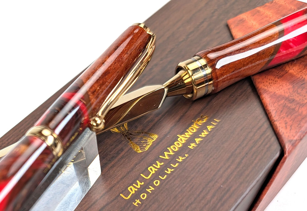 縮圖：Designer Slimline Ballpoint Pen and Letter Opener Set (red)