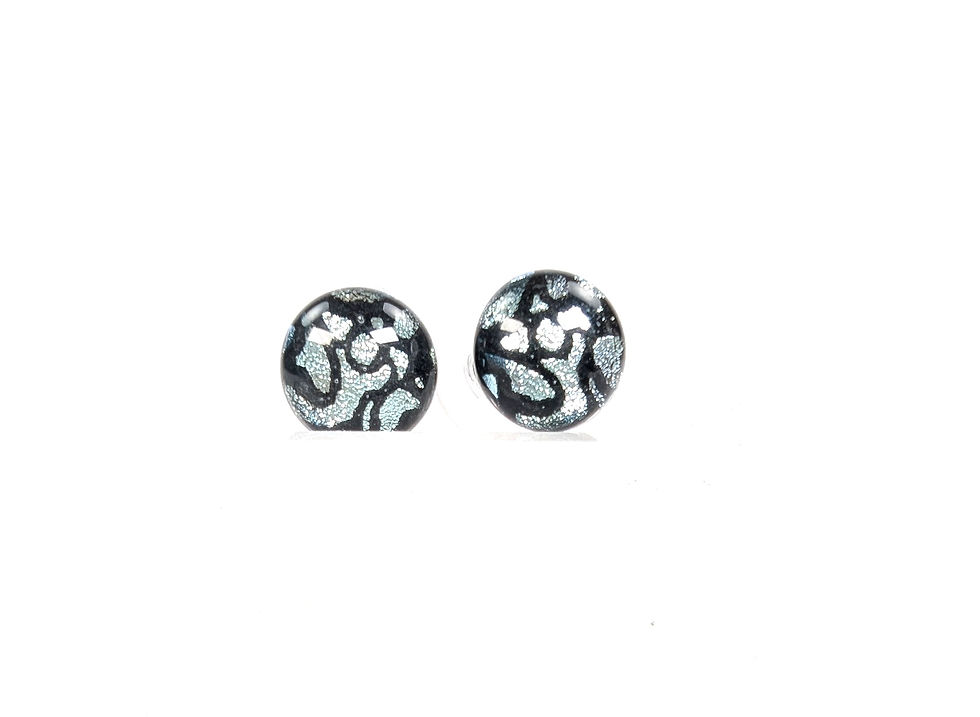 縮圖：Dichroic Glass Earrings (shattered Blue Black)