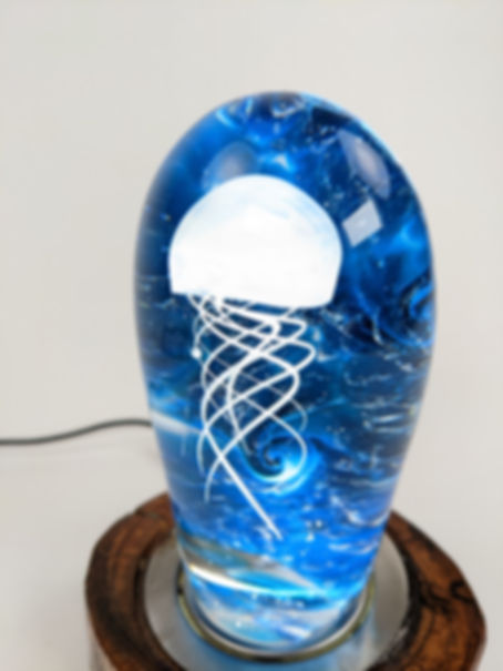Fabulous Soft Jellyfish Glass Lamp 6x4.5