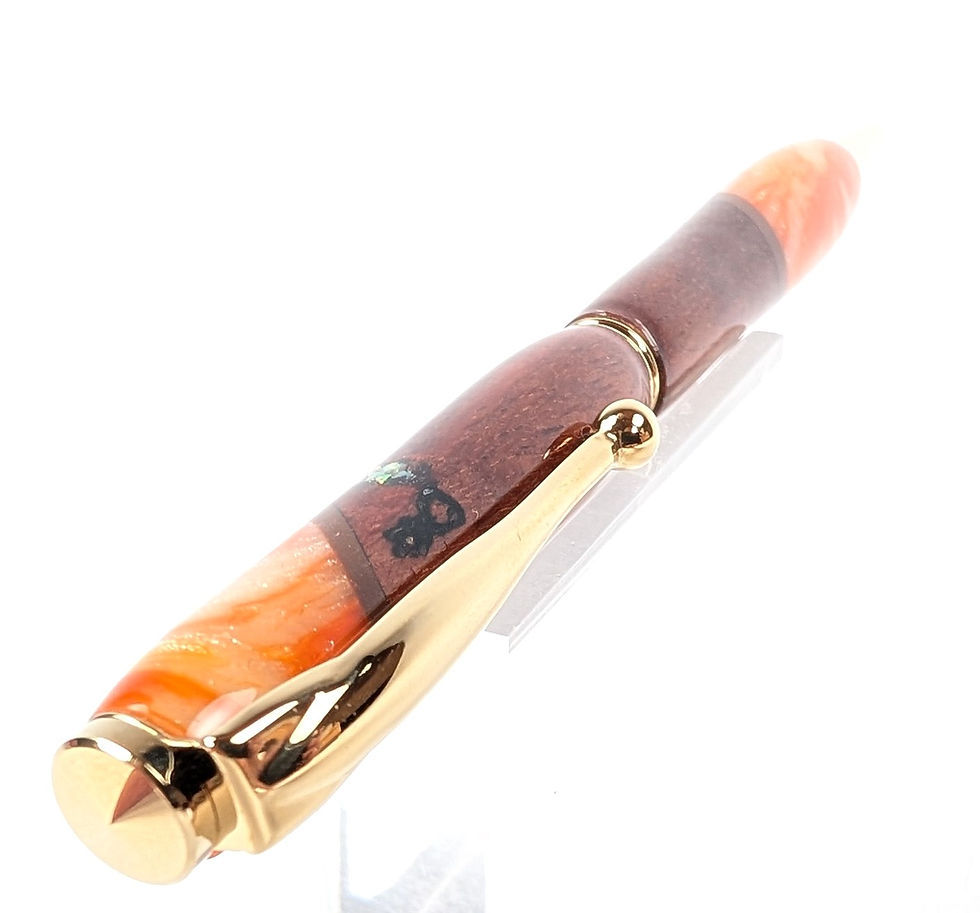 縮圖：Hawaiian Koa Surfboard Resin Designer Ultra Slim Ballpoint Opal(orangeswirl)