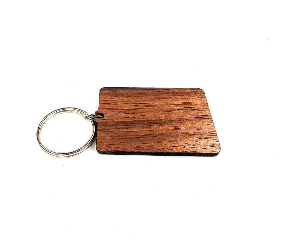 Thumbnail: Unique Koa Keychain Laser Cut Hib    Light Weight 2"