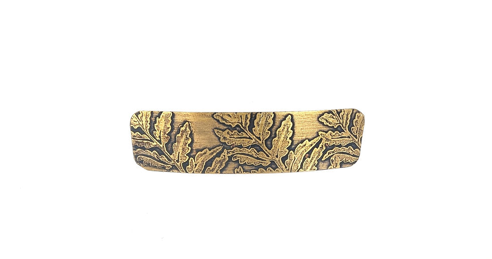 縮圖：Hawaiian Island Inspired Thin Brass Metal Barrette (Fern)