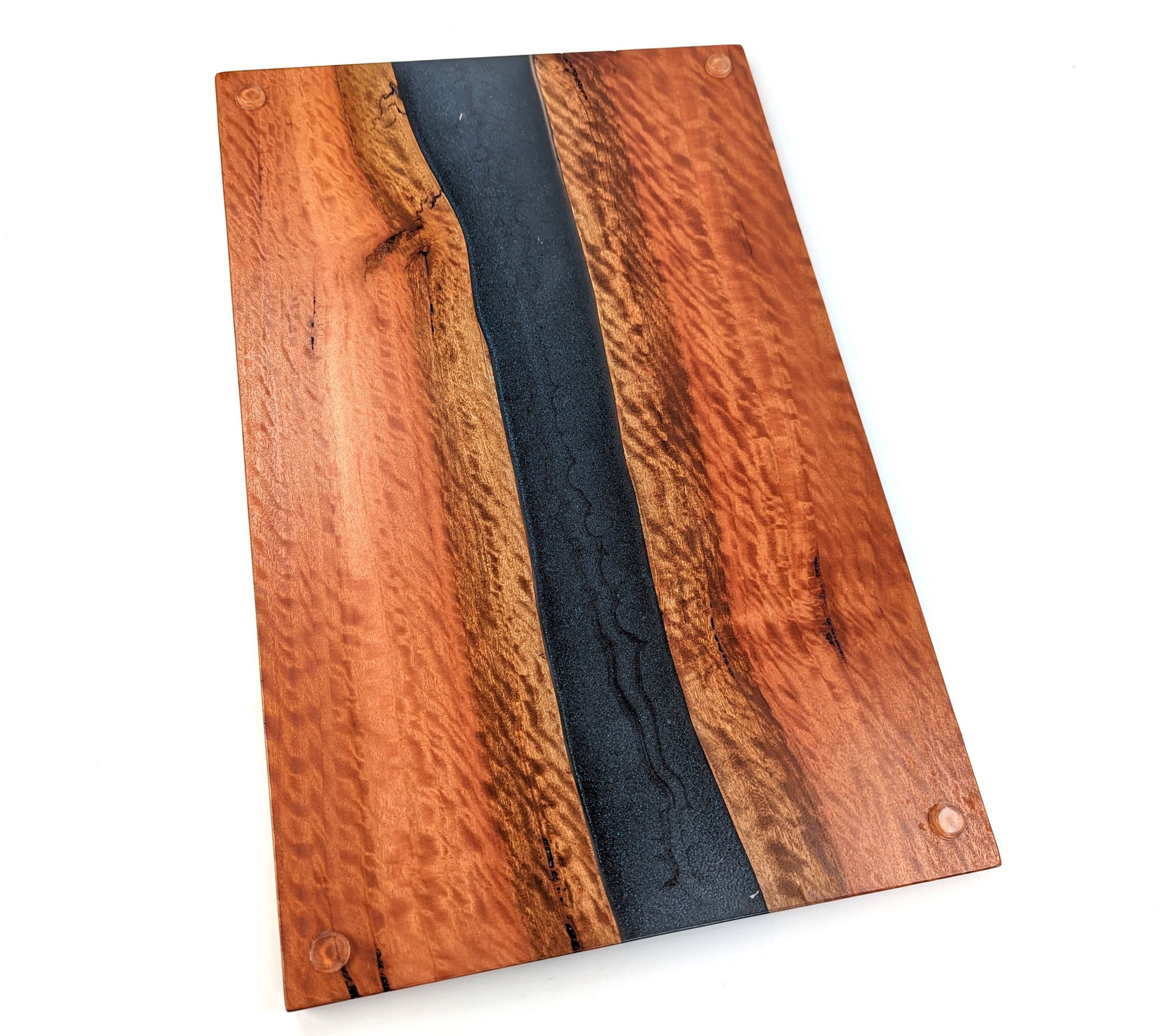 Eucalyptus Serving Board with Colorful Resin Design