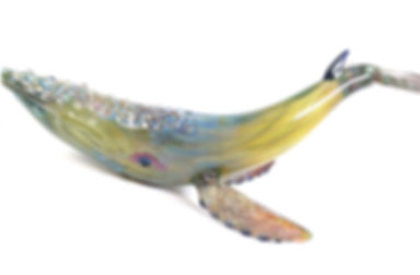 Glass Lg Humpback Whale (Green)