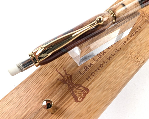 Hawaiian Koa and Italian Acrylic Designer Pencil (Shades of Brown