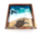 섬네일: Koa and Resin Framed Turtle Print (Honu)