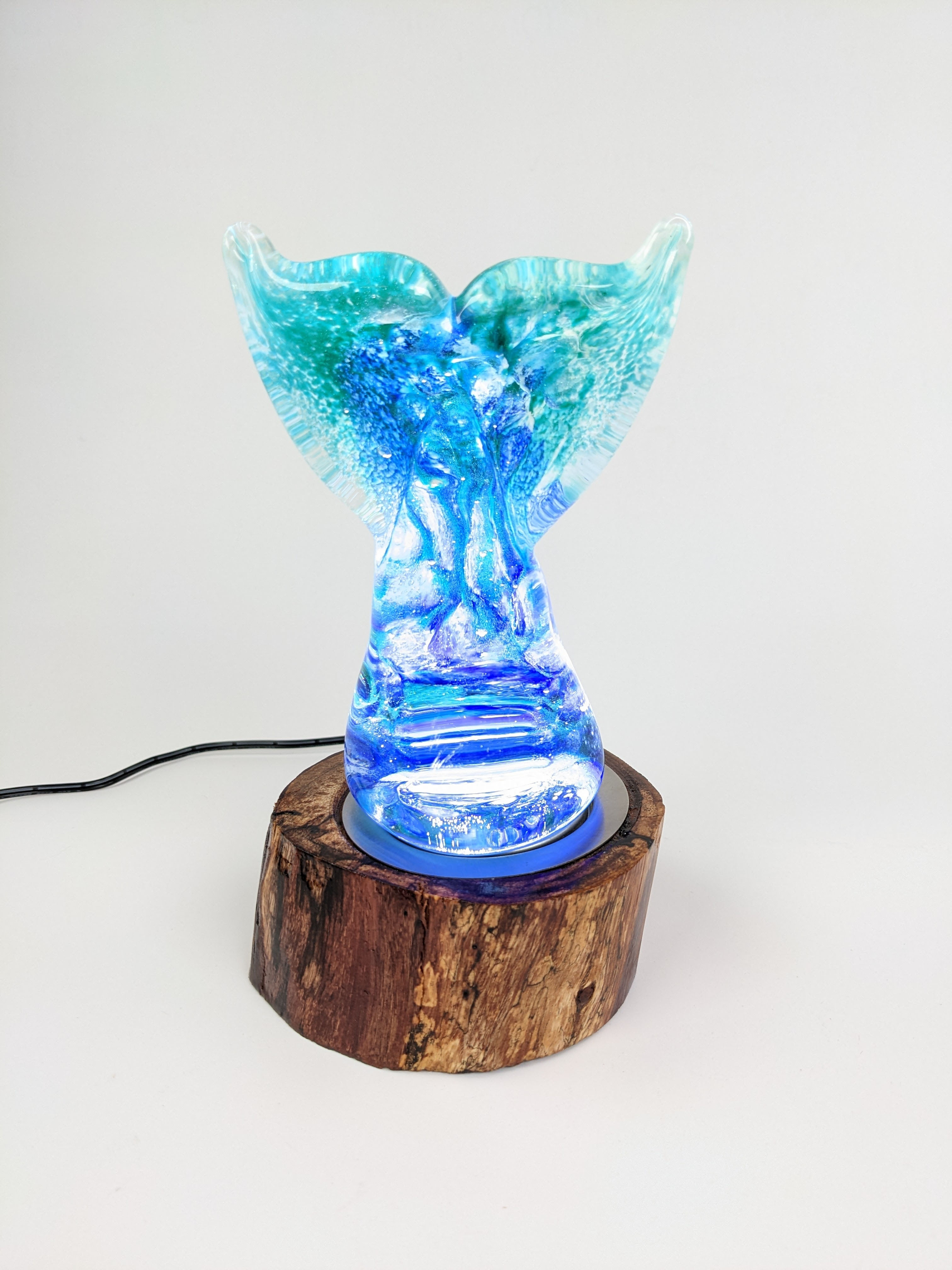 Whale Tail Glass Lamp 6x4