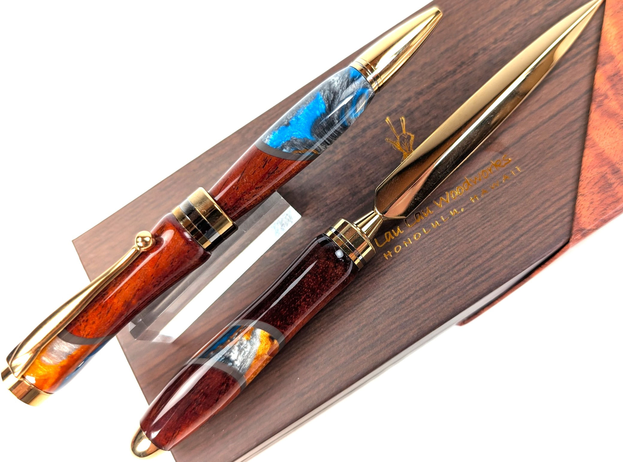 Designer Americana Ballpoint Pen and Letter Opener Set (Unniverse Blue)