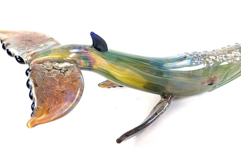 縮圖：Glass Lg Humpback Whale (Green)