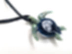 サムネイル： Glass Pendant Coral Sea Turtle (blue green)
